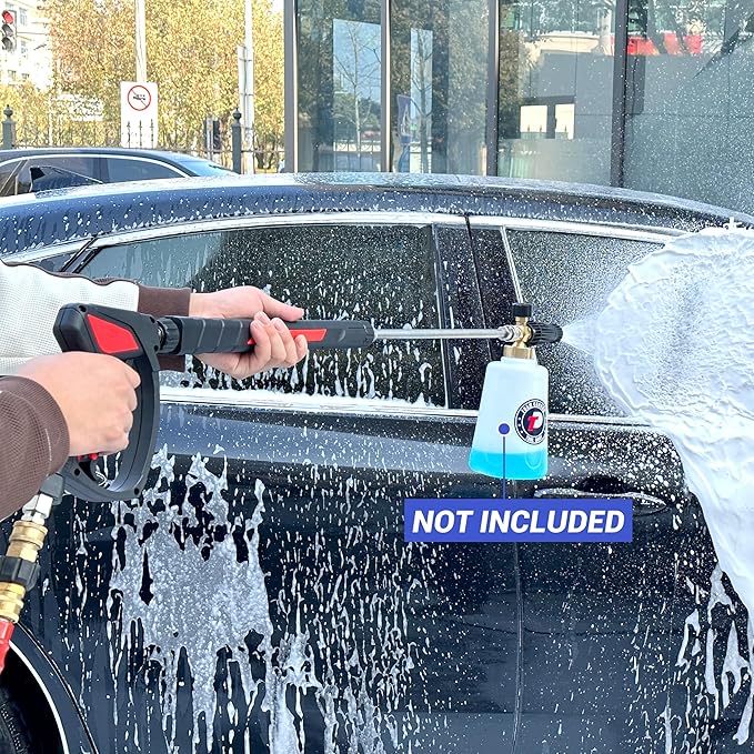 Tool Daily Pressure Washer Gun with 3/8" Swivel Quick Connect, Stainless Steel Internal Valve, Power Washer Extension Wand Replacement, M22-14mm, 5 Nozzle Tips with Holder, 5800 PSI