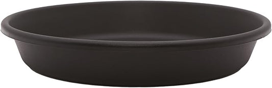 The HC Companies 12 Inch Round Plastic Classic Plant Saucer - Indoor Outdoor Plant Trays for Pots - 12.5"x12.5"x2.13" Black