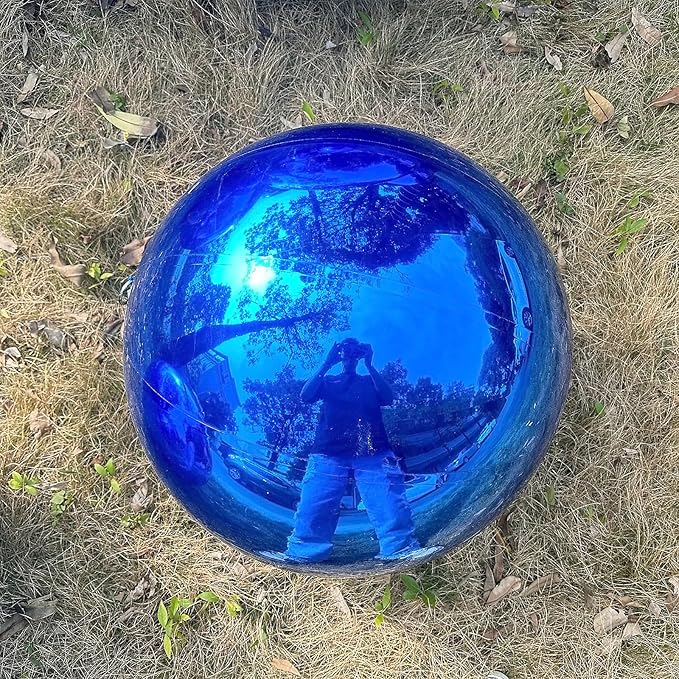 Big Shiny Balls Giant Inflatable Mirror Balls for Events & Decor - Party, Advertising, Shows, Stage Decoration - Hanging & Standing-Various Sizes & Colors - Blue (2.5m/8.2ft)