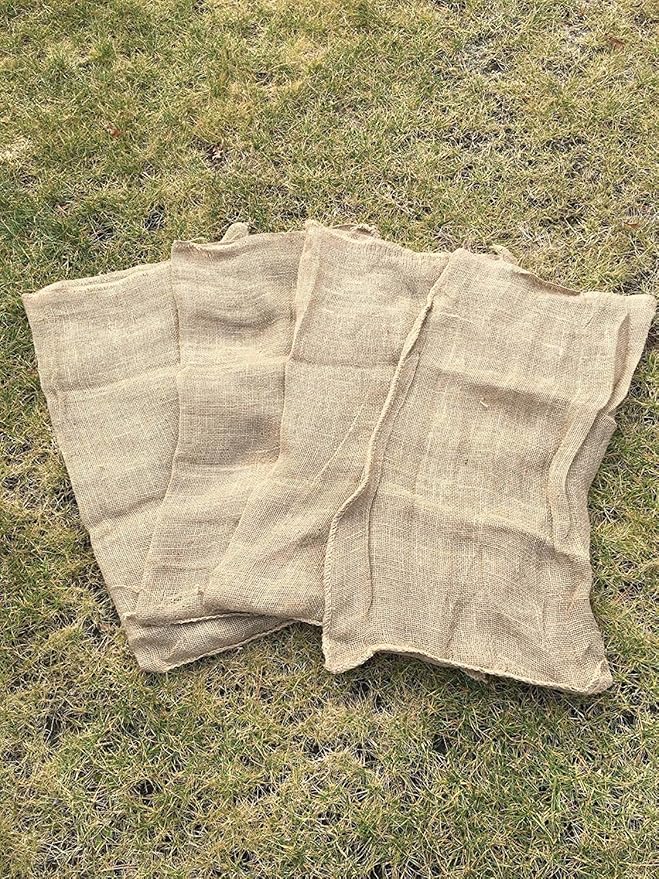 All Natural Reusable Jute Burlap Sacks 24" x 40" | Potato Sack Race Bags for Kids & Adults | Perfect Birthday Party Game | Biodegradable Food Storage | Shrub & Plant Frost Protection (Set of 4 Sacks)