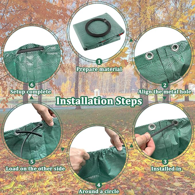 Reusable Yard Waste Bags, 3 Packs 80 Gallons Lawn and Leaf Garden Bags with Reinforced Carry Handles Heavy Duty Garden Waste Bags Camping Yard Recycling Trash Bags for Debris Leaves Grass
