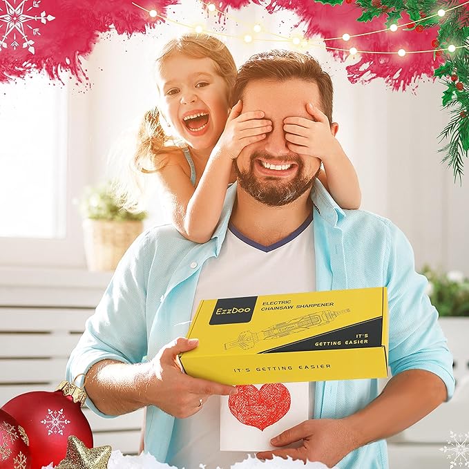 Electric Chainsaw Sharpener Kit with TITANIUM-COATED Diamond Bits - High-Speed Chain saw Sharpener Tool and 6 High Hardness Sharpening Wheels For All Chainsaw Chains.