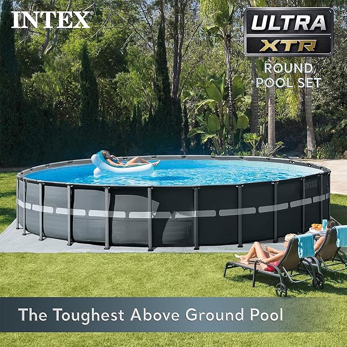 INTEX Above Ground Swimming Pool Set, Ultra XTR 26ft x 52in with Sand Filter Pump - Round Frame - Heavy-Duty Outdoor Pool for Home, Backyard, and Patio