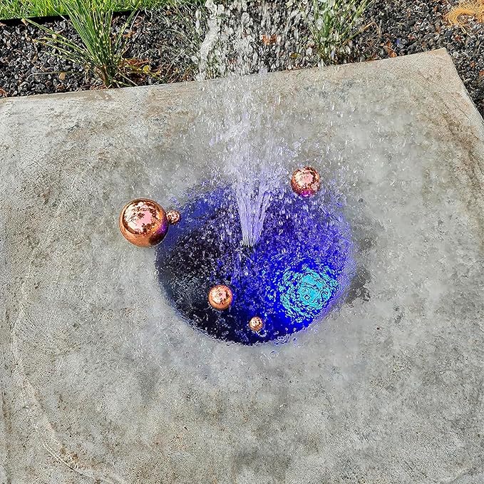 Nerien Gazing Ball, Stainless Steel Garden Mirror Globe, Polished Ornament Sphere, Hollow Floating Reflective Hemisphere, for Home Outdoor Pond Housewarming Swimming Pool Decoration, Rose Gold, 5Pcs
