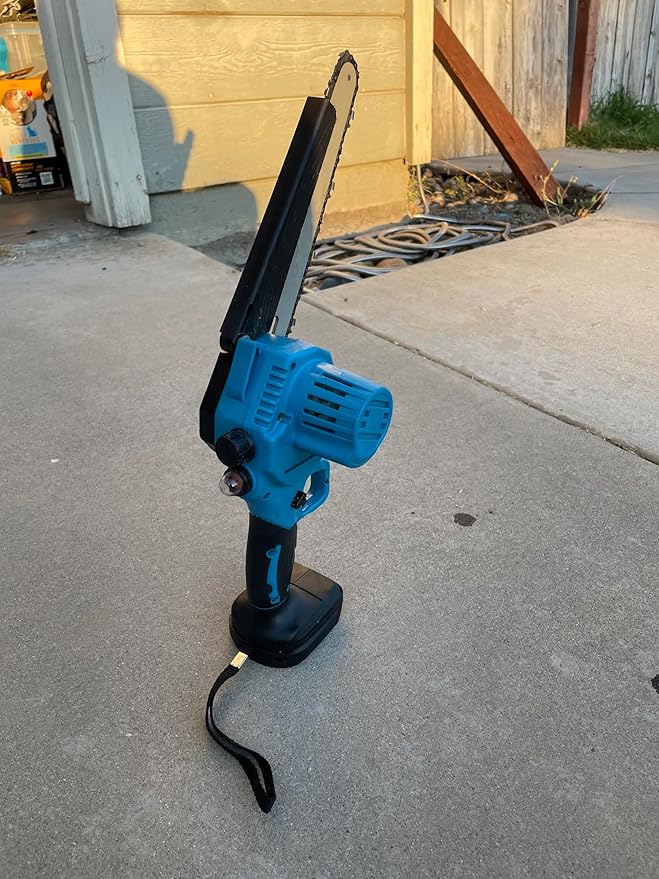Upscale 8-Inch Cordless Mini Chainsaw – Brushless Motor, Lightweight 4 lbs, Safety Lock, 21V Power (Battery Not Included, Assembly Required)