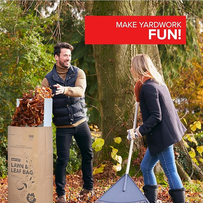 Lawn and Leaf Chute, Reusable Lawn Bag Holder for Easy Leaf Collecting, Durable Lawn Bag Funnel for Paper Leaf Bags, Leaf Bag Chute for Sweeping and Collecting Yard Debris, No Bending Required!