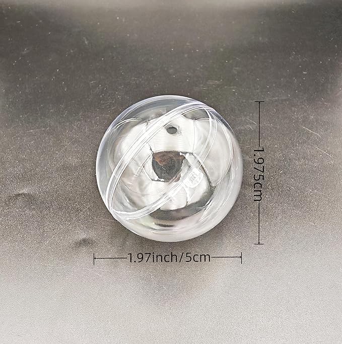 Acrylic Hollow Ball, Clear Plastic Fillable Ornaments Ball, DIY Clear Plastic Balls for New Years Present,Xmas Tree,Home Decoration,Wedding,Party (5cm/2inch,20pcs)