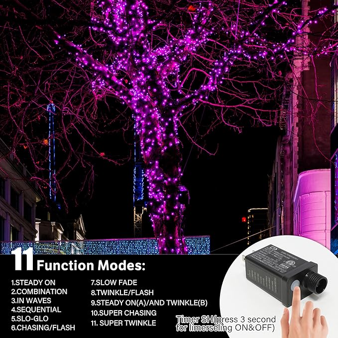 33ft Valentine's Day String Lights, Christmas Decorative Mini Lights, 100 LED Pink Fairy Starry String Lights Plug in, 11 Lighting Modes for Valentines Day Tree Decorations (Pink)