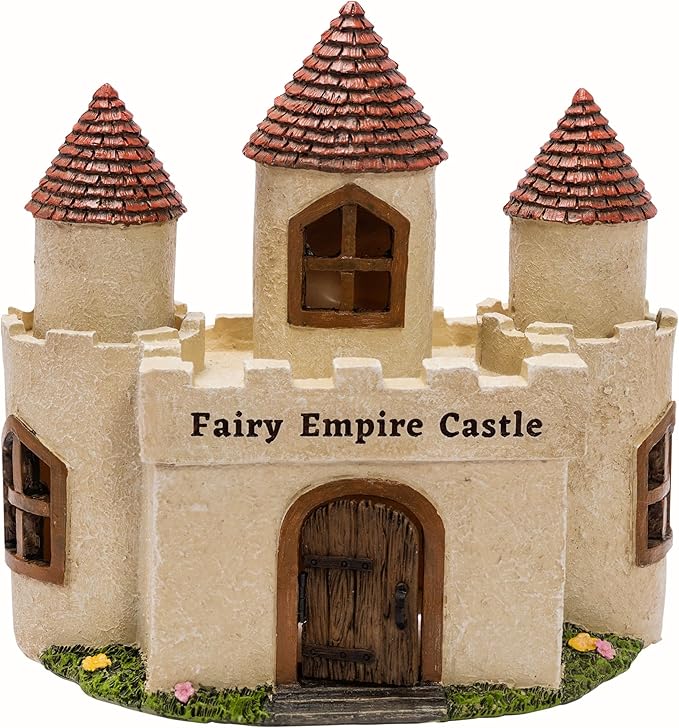 PRETMANNS Fairy Garden House – Large Fairy House for Outside – 9” High with Door That Opens – Sturdy Fairy Garden Building – Adorable Miniature Garden Accessories Supplies