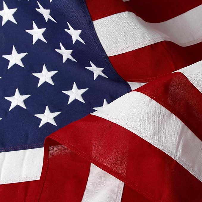 6x10FT American Flag Outdoor -USA Heavy Duty Nylon US Flags Long Lasting US Flag with Embroidered Stars, Sewn Stripes & Brass Grommets Water-Resistant Perfect for Outdoor Use All Weather