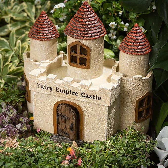 PRETMANNS Fairy Garden House – Large Fairy House for Outside – 9” High with Door That Opens – Sturdy Fairy Garden Building – Adorable Miniature Garden Accessories Supplies