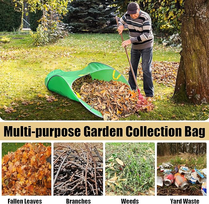 UQM Leaf Collector,Extra Large Portable Pop Up Leaf Bags, Foldable Leaf Pick Up Tools, Reusable Yard Garden Bags for Leaves Lawn Trash