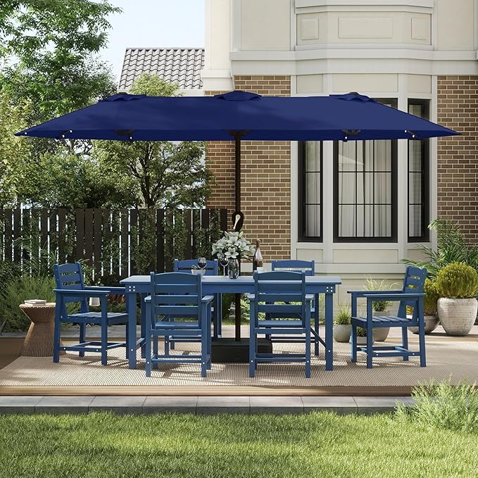 13FT Double Sided Patio Umbrella with LED Lighted
