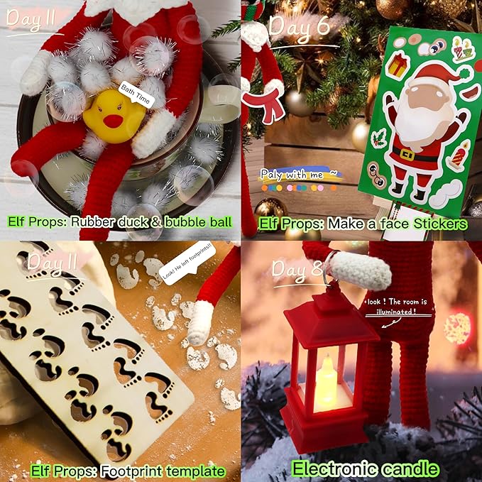 12 Day Christmas Elf Kit 2024 Elf Activities, Miniature Elf Props, Elf Accessories, Elf Mischief, Christmas Activities elf kit Countdown Gift