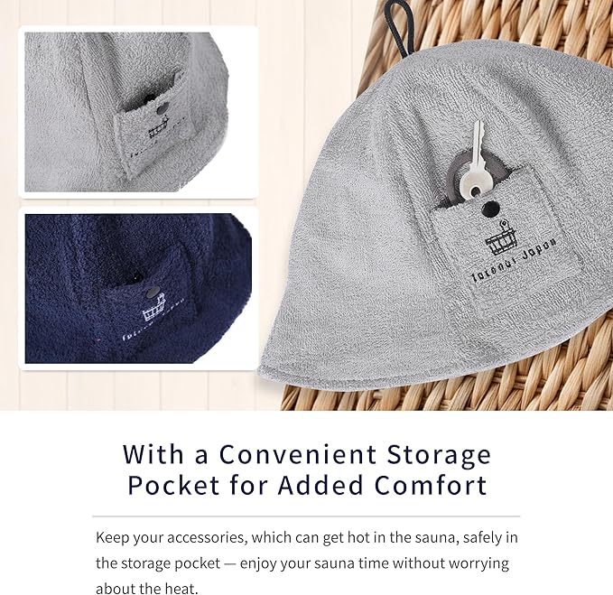 Cotton Towel Sauna Hat – Washable & Soft – Unisex Design for Men and Women