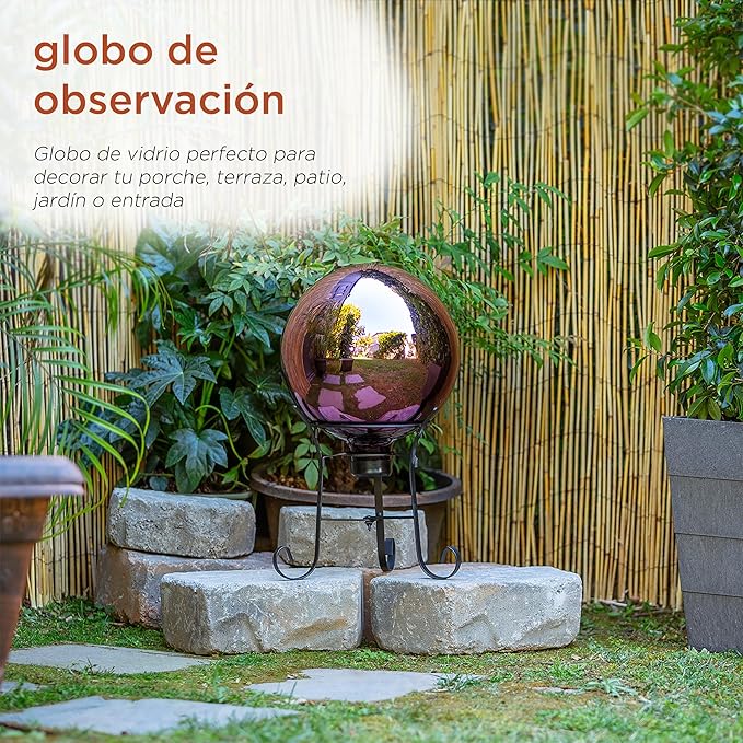 Alpine Corporation 10" Diameter Indoor Outdoor Glass Gazing Globe Garden Decor, Purple
