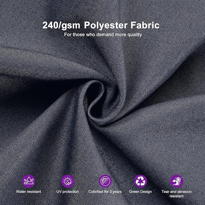 PURPLE LEAF 12 FT Cantilever Patio Umbrella Outdoor Umbrella with 330lbs Base Large Square Windproof Offset Umbrella for Pool Deck Garden, Graphite Grey