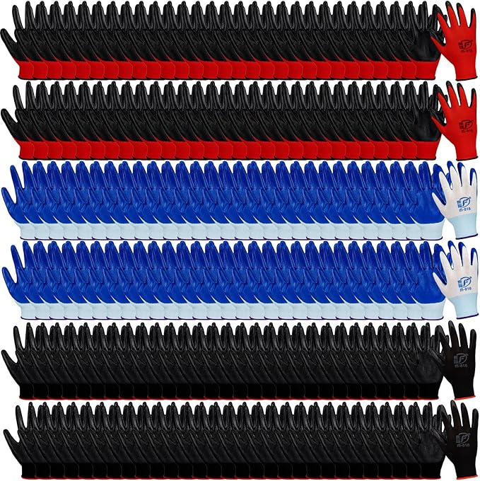 Gardening Gloves for Men Women Breathable Rubber Coated Working Gloves for Gardening, 9.1 Inch