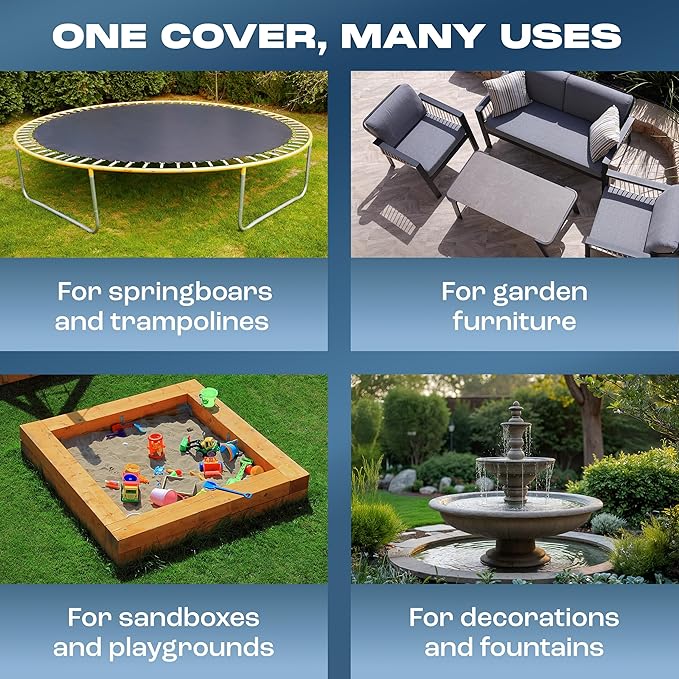 Yankee Diamond Series Pool Covers for Above Ground Pools | All-Weather, Windproof, Light 12ft Round Pool Cover w/ 4 Screw-In Pegs, 4 Ropes | 3 Mounting Methods, Strong Fastenings for Triple Protection