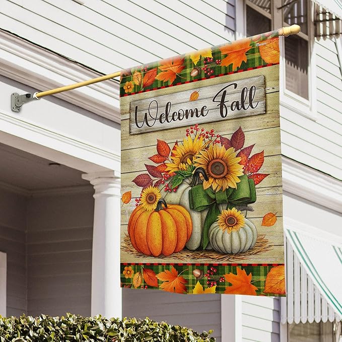 FLAGWIX Pumpkins Fall Flags for Outside - House Flags for Outside 29.5" x 39.5" - Fall Decorations for Home, Thanksgiving Gifts for Women Men, Thanksgiving Decorations for Garden Home Decor