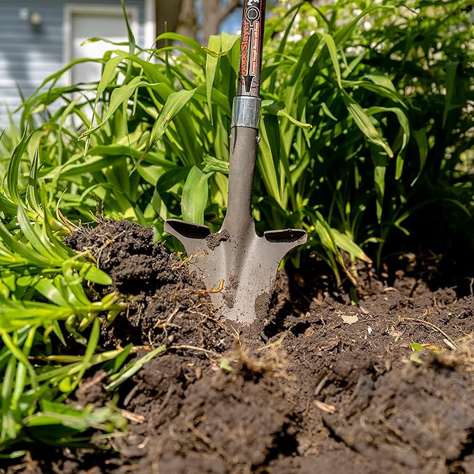 Radius Garden 23311 Root Slayer Perennial Shovel, Red & 16211 Root Slayer Soil Knife, Red