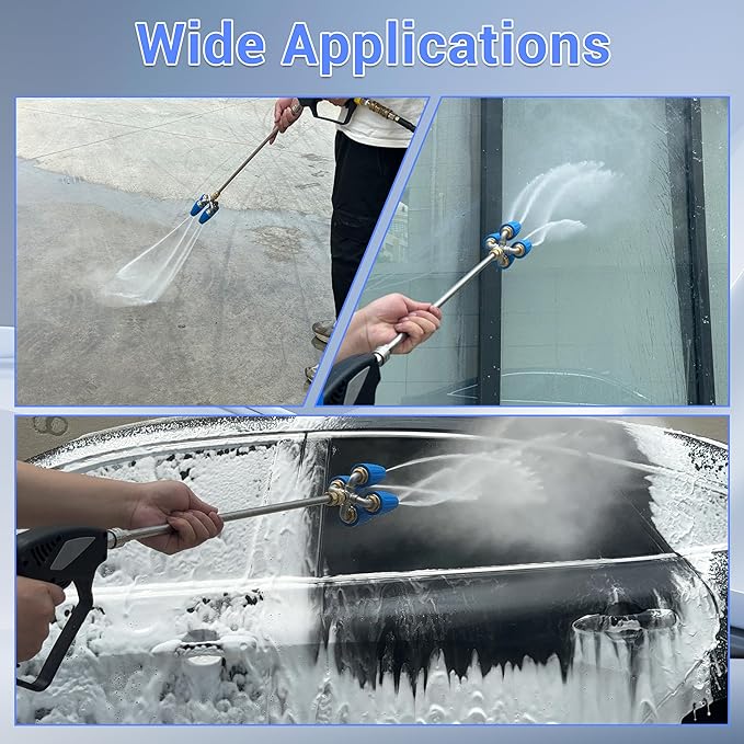 4-in-1 Turbo Nozzle Pressure Washer, 2.0 Orifice Quadruple Turbo Nozzle, 360° Rotating Turbo Nozzle with 1/4" Quick Connector, 4000 PSI