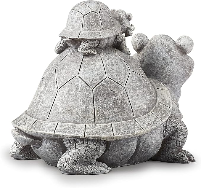 Roman Garden - Turtle and Baby Statue, 7" H, Pudgy Pals Collection, Resin and Dolomite, Decorative, Garden Gift, Home Outdoor Decor, Durable, Long Lasting