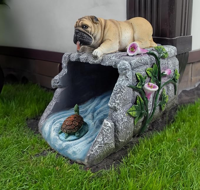 Dog Statues Gutter Extension Garden Decoration, Resin Outdoor Decor, Animal Downspout Diverter, 3"4" Extender Splash Block