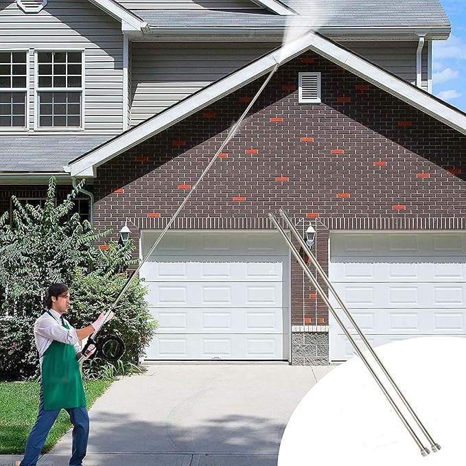 Hourleey Pressure Washer Extension Wand, 120 Inch (10ft) Stainless Steel with 1/4" Quick Connect Power Washer Lance, 2 Pack 60" Each Wand