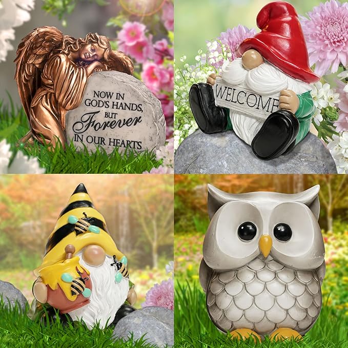 Spoontiques - Decorative Garden Statue - Colorful Home Décor for Indoor or Outdoor Use - Patio Decoration - Garden Accessory - Owl Garden Statue (15043)
