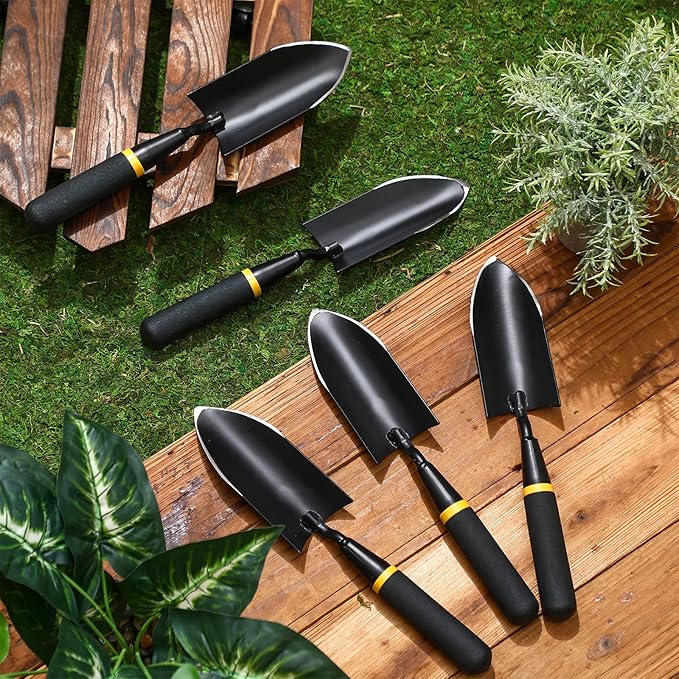 2 Garden Trowel Heavy Duty Garden Hand Shovel Tool Carbon Steel Trowel for Digging Metal Hand Shovel Spade with Resin Handle for Lawn Yard Farm Home Shop Planting