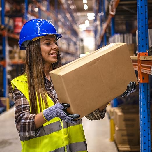 COOLJOB 20 Pairs Nitrile Dipped Rubber Coated Safety Work Gloves with Grip, Non-slip Bulk Gardening Roofing Gloves for Ladies Women, Oil-resistant Gear for Package Handler, Warehouse Worker, Small