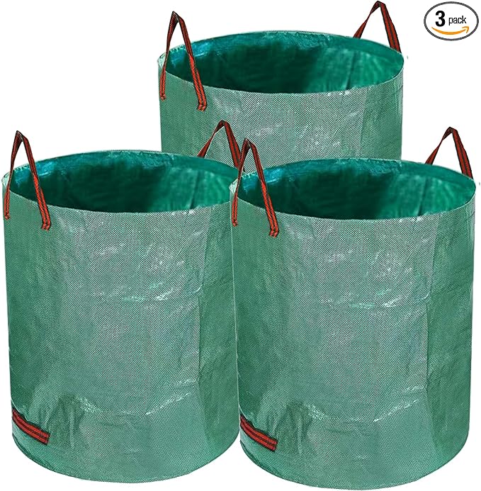 72 Gallon Garden Waste Bag, Reusable Leaf Bag Yard Waste Bag 3 Pack Lawn Yard Bag with Reinforced Handles for Loading Garden Leaves and Trash
