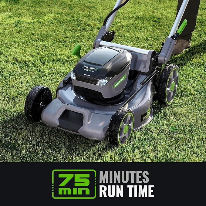 60V Self-Propelled Lawn Mower 21-Inch, Brushless Cordless Mower for Large Yards, Electric with LED Headlight, 2X5.0Ah Batteries & Rapid Charger
