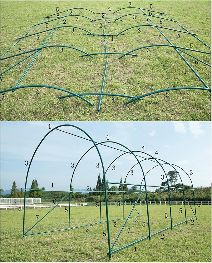 GOJOOASIS Greenhouse Outdoor Green House for Outside Winter Heavy Duty Large Walk-in Green Garden Hot House Portable Greenhouses for Backyard Arch Gardening Plant Shed (15'x7'x7')