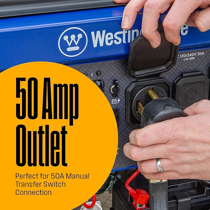 Westinghouse 12500 Peak Watt Home Backup Portable Generator, Remote Electric Start with Auto Choke, Transfer Switch Ready, Gas Powered, CO Sensor