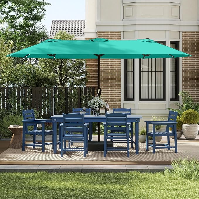 13FT Double Sided Patio Umbrella with LED Lighted