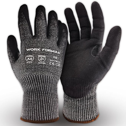 2/5 Pack Snug Fit Cut Resistant Gloves, ANSI A4, XS-3XL, Men/Women, Metal/Glass/Wood/Box Cutting, Fishing, HVAC