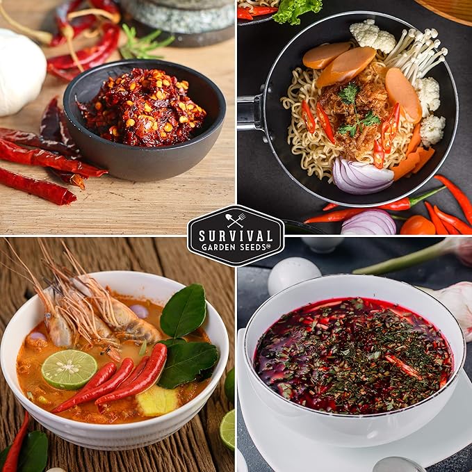 Survival Garden Seeds - Red Cayenne Pepper Seed for Planting - 5 Packets with Instructions to Plant and Grow Hot Chili Peppers in Your Home Vegetable Garden - Non-GMO Heirloom Variety