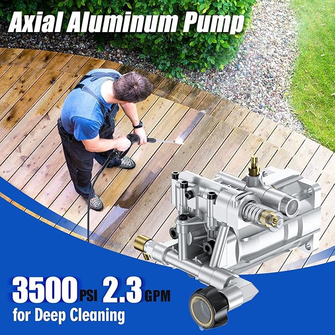 Gas Pressure Washer, 3500 PSI and 2.3 GPM High Pressure Cleaning Machine with 4 Quick Connect Nozzles & Foam Cannon, Portable Pressure Washer for Cars, Fences, Driveways, Patios, Home Cleaning