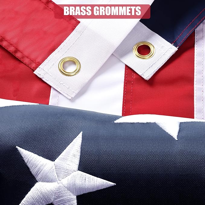 American Flag 30x50 Ft, Outdoor Premium US Flags, Heavy Duty Durable, 420D Polyester, Embroidered Stars, Brass Grommets