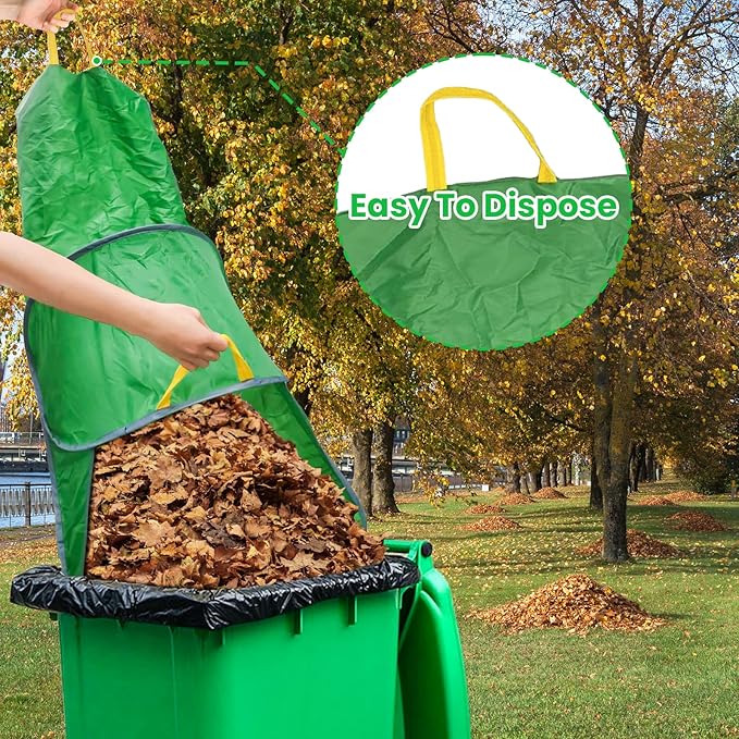Leaf Collector, Foldable Lawn and Leaf Bags for Leaf Collection, Reusable Leaf Collector Bag for Leaves, Grass and Lawn Trash