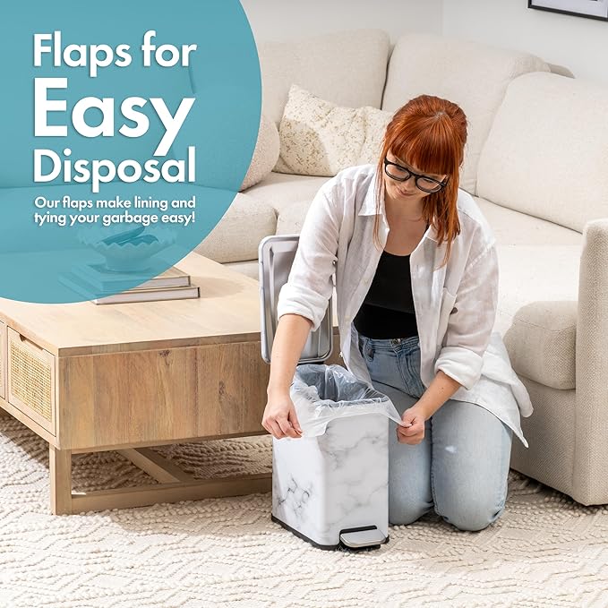 Trash Bags - Small Garbage Bags, Clear Trash Can Liners for Bathroom Bins, Bedroom, Office & Kitchen Waste, Multi-Purpose Household Wastebasket Cleaning Supplies - 2.6 Gallon, Pack of 3