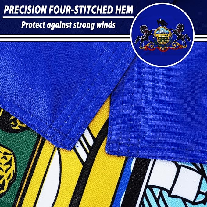 FLAGWIN Pennsylvania Flag 3x5 FT - 3 Ply Double Sided Polyester Pennsylvania State Flag with Brass Grommets - Vivid Color and Fade Proof State of Pennsylvania Flags 3x5 Outdoor