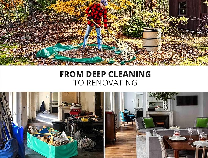 TidyFriend Dumpster Bag, Reusable Yard Waste Bags, Foldable Yard Waste Container, Trash Bag for Trash Management, Multiple Times Use During Renovations, Can Hold Up to 3,500 lbs
