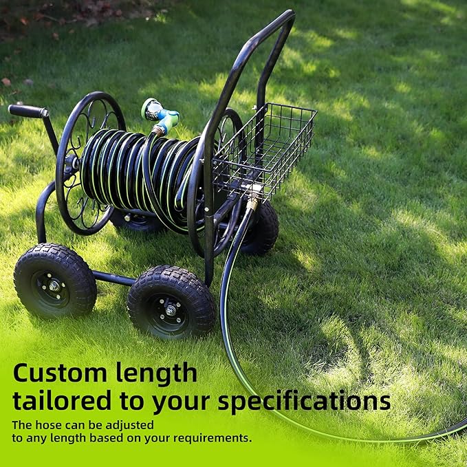 Worth Leader Garden Hose 3/4 in. x 50 ft. -No Kink, Flexible, Leakproof, Male/Female -Heavy Duty Durable 5 Layers PVC Rubber Lightweight Water Pipe for Gardening, Agriculture & Lawn Care -500PSI Burst