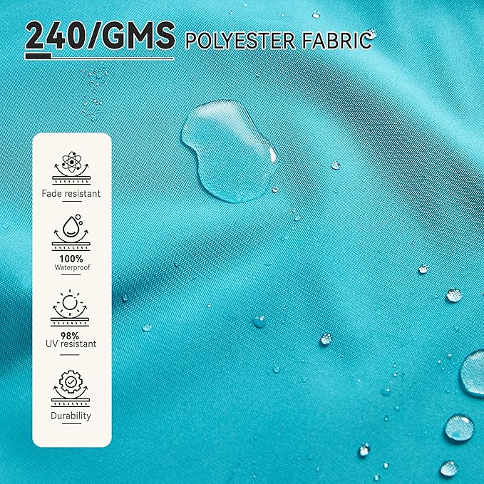 9' X 12' Cantilever Patio Umbrella with Base Included 360°Rotation Rectangular Outdoor Large Offset Umbrellas Heavy Duty Windproof for Garden Deck Pool, Turquoise