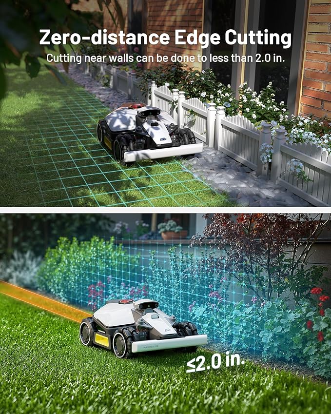 Mammotion LUBA mini AWD 800H Robot Lawn Mower with Garage, Mowing 0.2 Acre, All-Wheel-Drive for 80% Slope, UltraSense AI Vision+RTK Auto-Mapping, Cutting Height 2.2"-4.0"