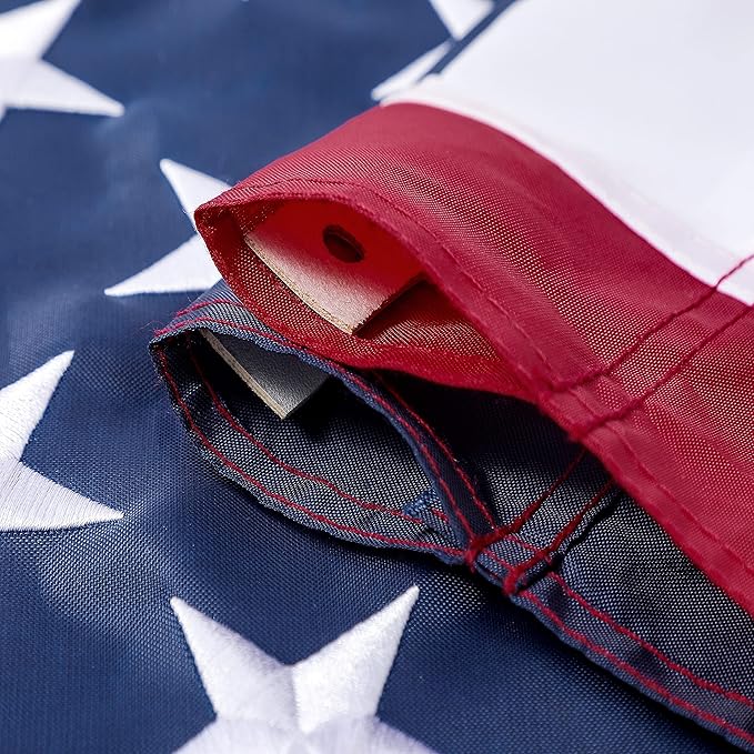 American Flag 2.5x4 ft Pole Sleeve Style: Longest Lasting US Sleeved Flag Made from Nylon, Embroidered Stars, Sewn Stripes, UV Protection Perfect for Outdoors! USA Flag