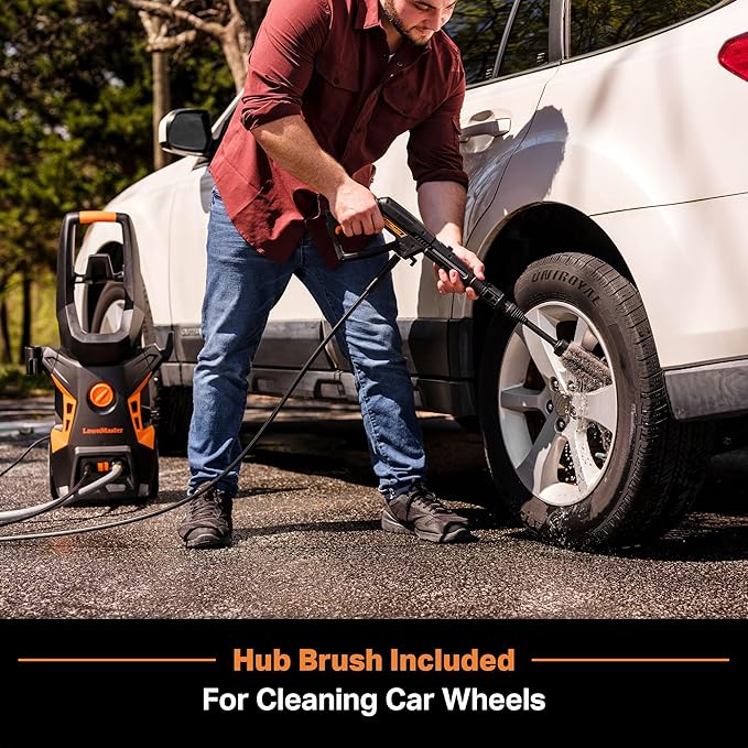 LawnMaster Electric Pressure Washer with Detergent Bottle